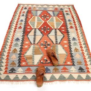 Vintage 1980’s Turkish Kilim Woven Rug
